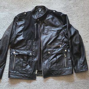 Womans Black Heavy Leather Jacket